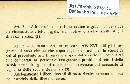 1938 studenti e inseganti ebrei espulsi dal fascismo